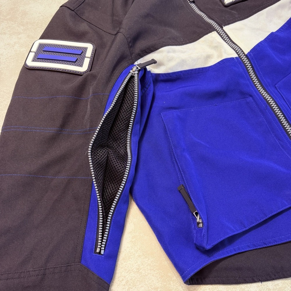 Shift Racing Motorcycle Jacket Mens M Blue Black Moto Riding Armor Color Block - Picture 3 of 9